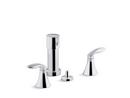 1.5 gpm 4-Hole Widespread Bidet Faucet with Double Lever Handle in Polished Chrome