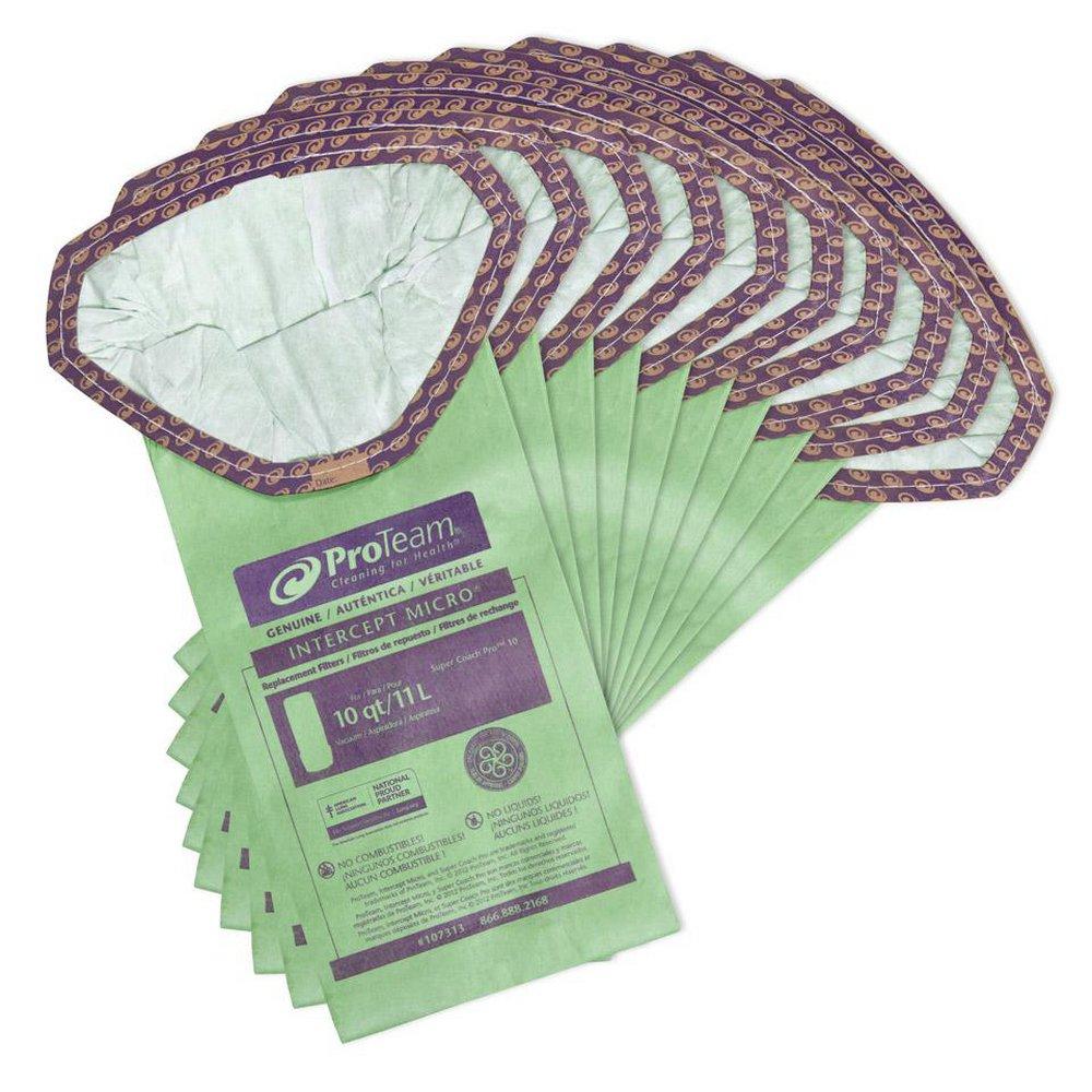 ProTeam® Intercept Micro Filter Bag 10 Pack for Pro Team Super Coach Pro 10 Vacuum Cleaner 
