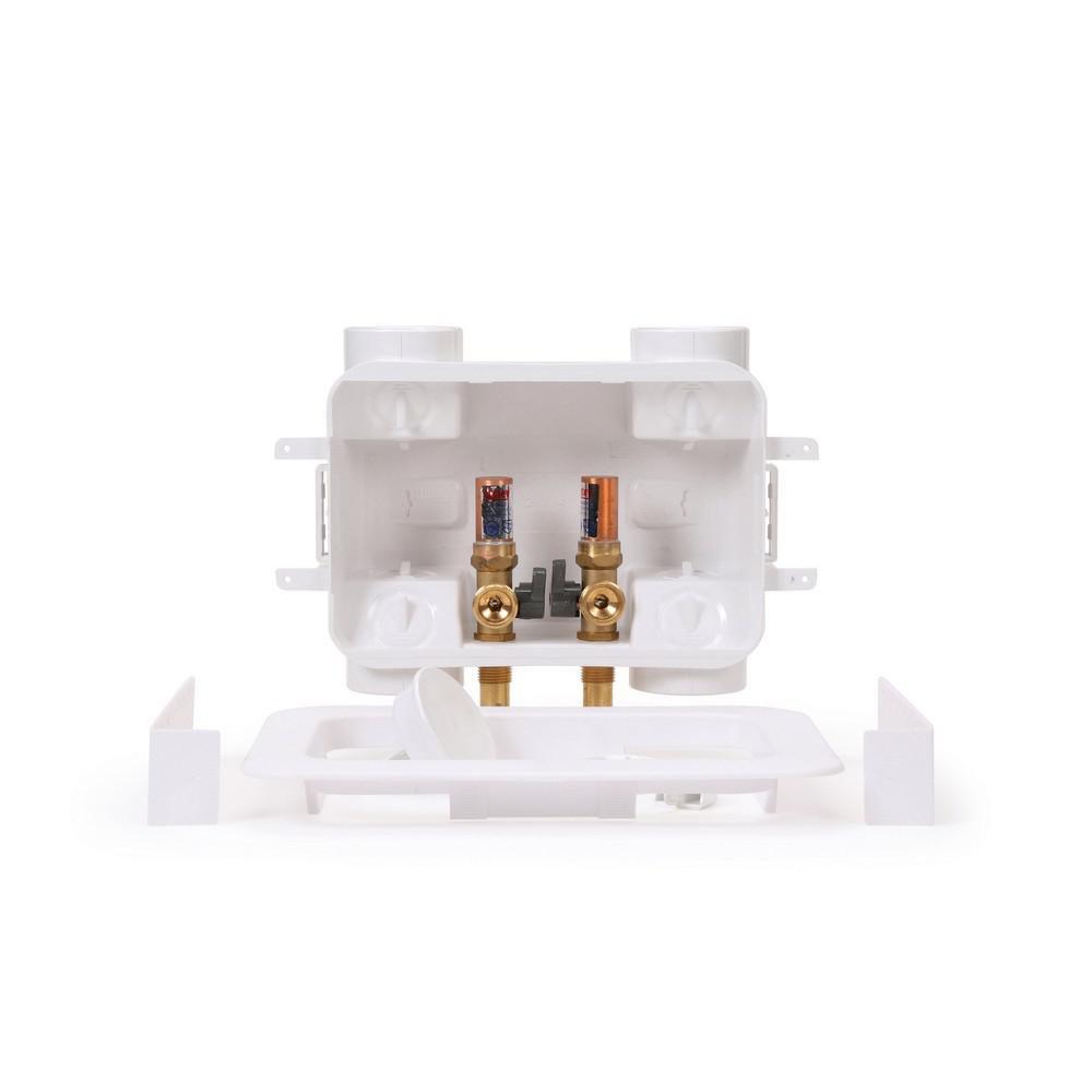 Oatey&reg; White 7 x 8-7/8 x 3-3/4 in. Washing Machine Supply Box 