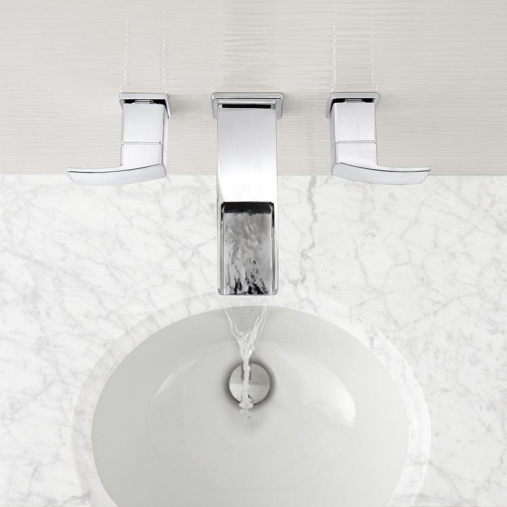 Pfister Polished Chrome Two Handle Widespread Bathroom Sink Faucet 