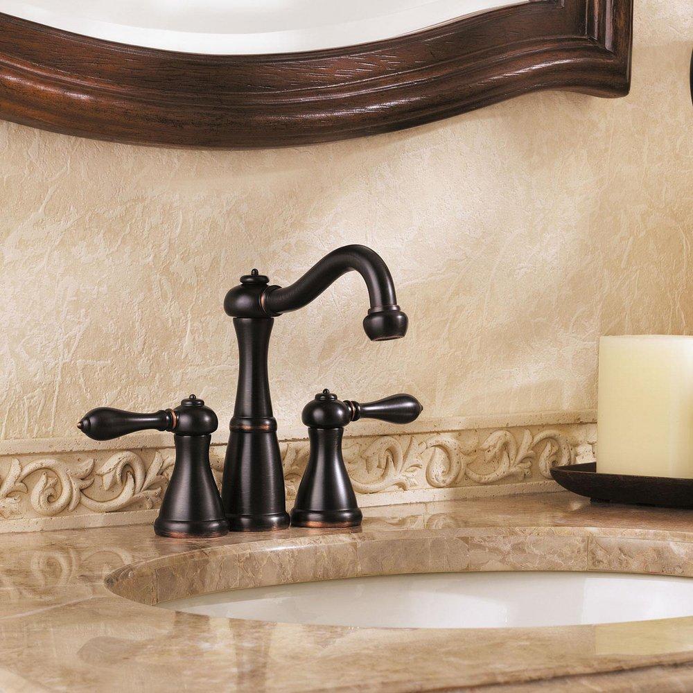 Pfister Tuscan Bronze Two Handle Minispread Bathroom Sink Faucet 