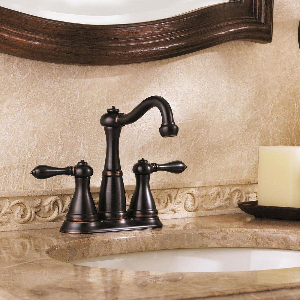 Pfister Tuscan Bronze Two Handle Minispread Bathroom Sink Faucet 