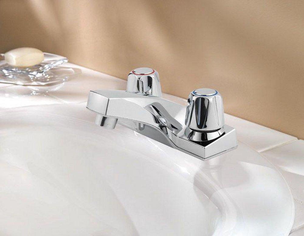 Pfister Polished Chrome Two Handle Centerset Bathroom Sink Faucet 