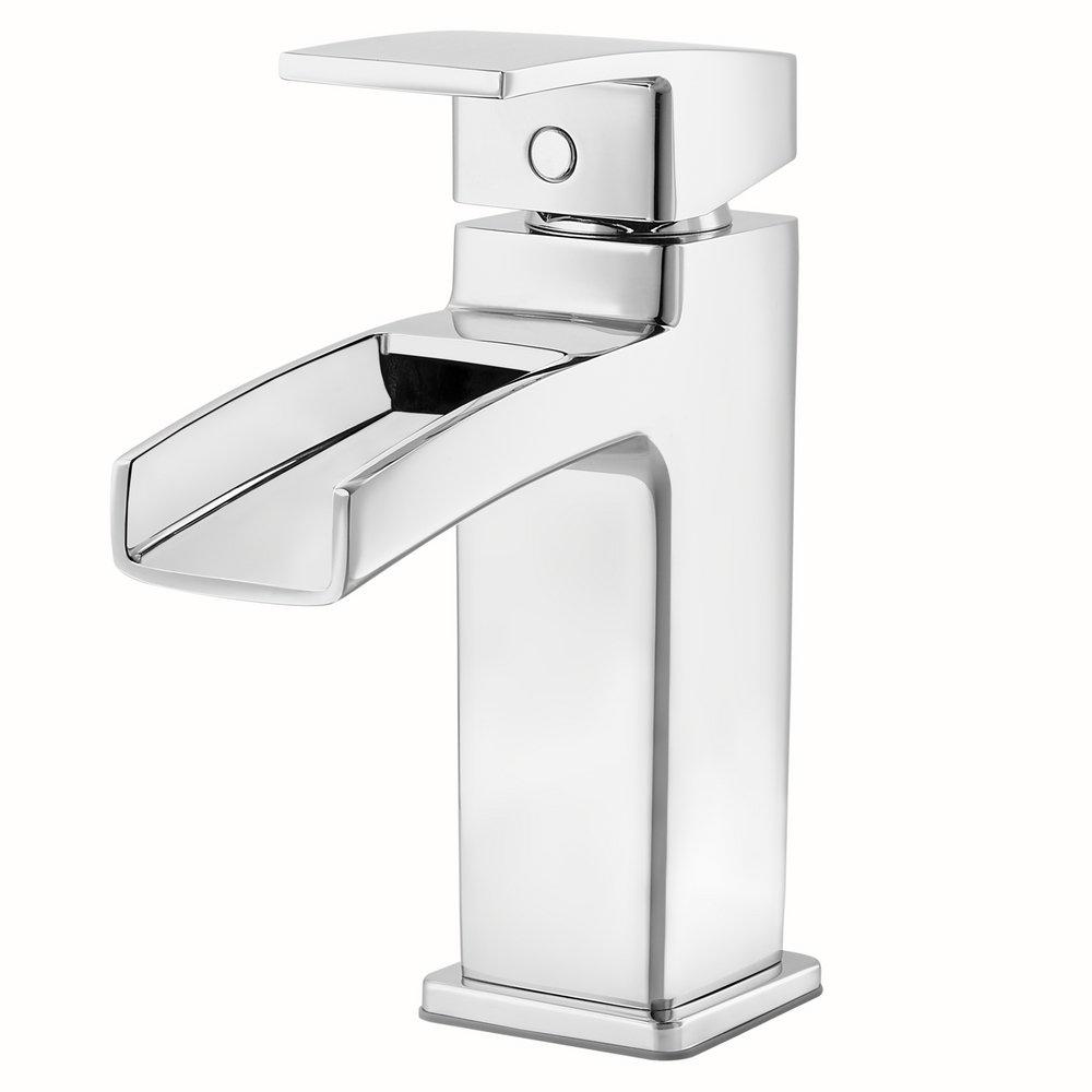 Pfister Polished Chrome Single Handle Monoblock Bathroom Sink Faucet 