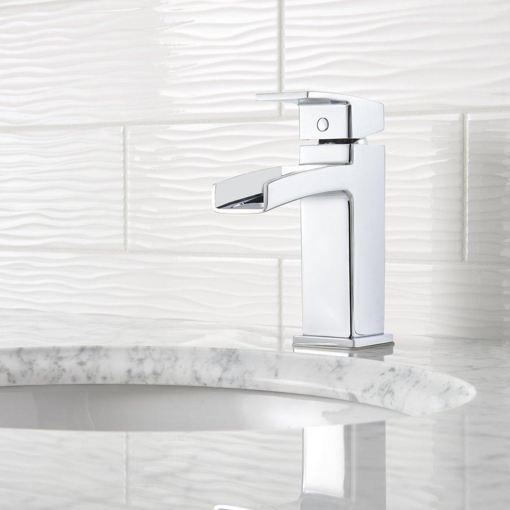 Pfister Polished Chrome Single Handle Monoblock Bathroom Sink Faucet 