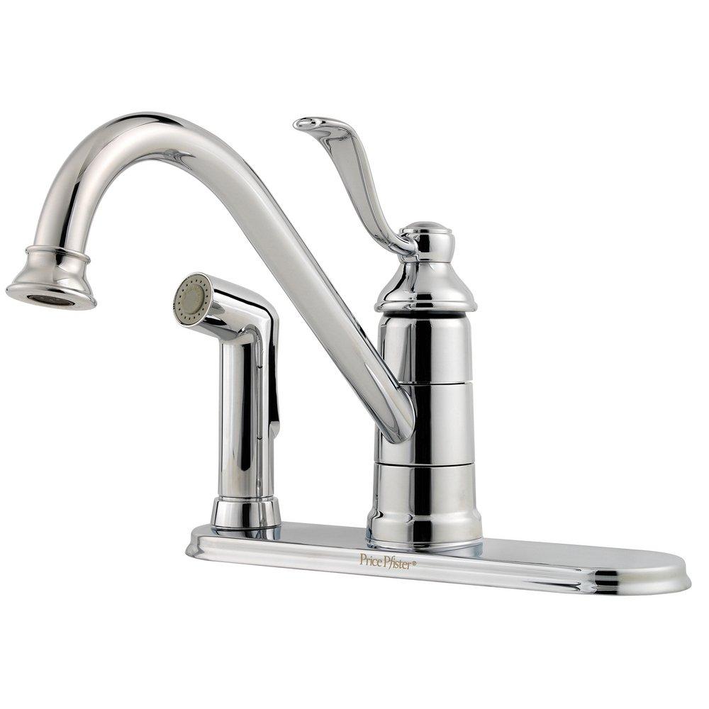 Pfister Polished Chrome 1.8 gpm 3 or 4-Hole Kitchen Faucet with Single Lever Handle 