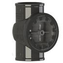 HoldRite&trade; Black No-Hub Straight and DWV PVC Tee with Spanner Ring and Plug 