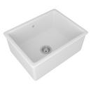 Shaws White 23-7/16 x 18-1/8 in. No Hole Fireclay Single Bowl Dual Mount Kitchen Sink 