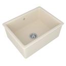 23-7/16 x 18-1/8 in. No Hole Fireclay Single Bowl Dual Mount Kitchen Sink in Parchment