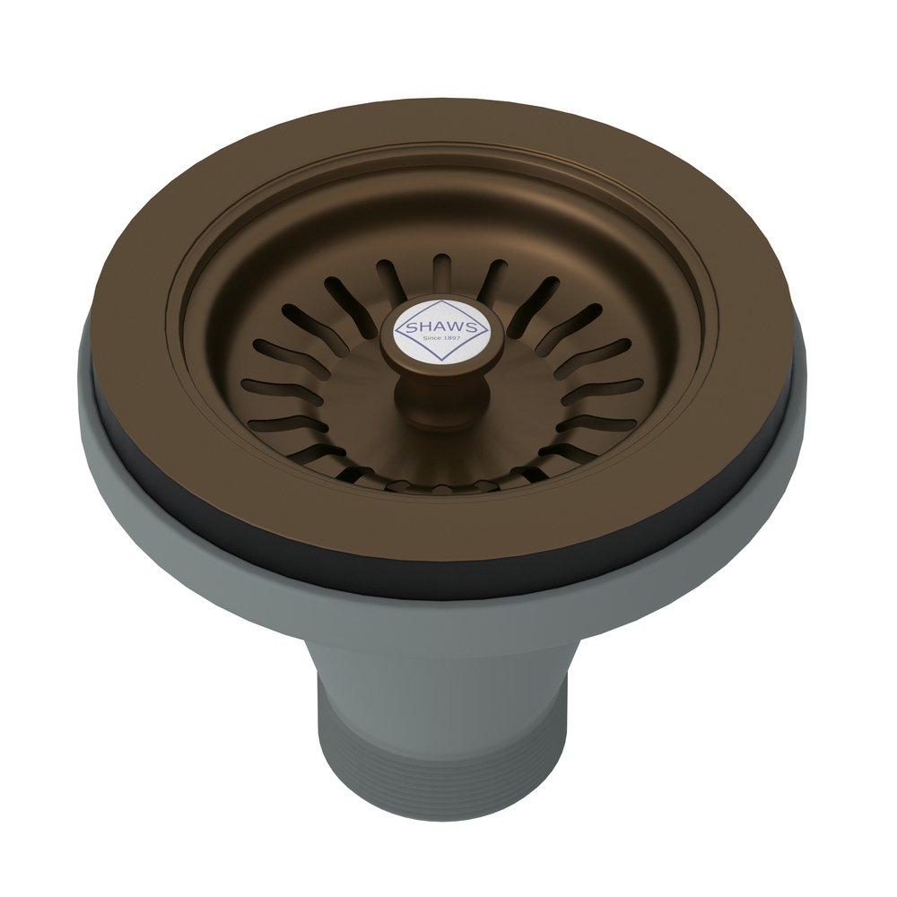 Shaws English Bronze 3-1/2 in. Brass Basket Strainer 