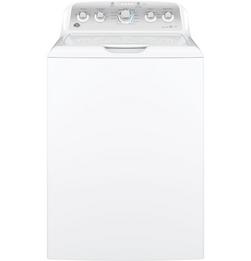 27 in. 4.4 cu. ft. Electric Top Load Washer in White on White/Silver Backsplash