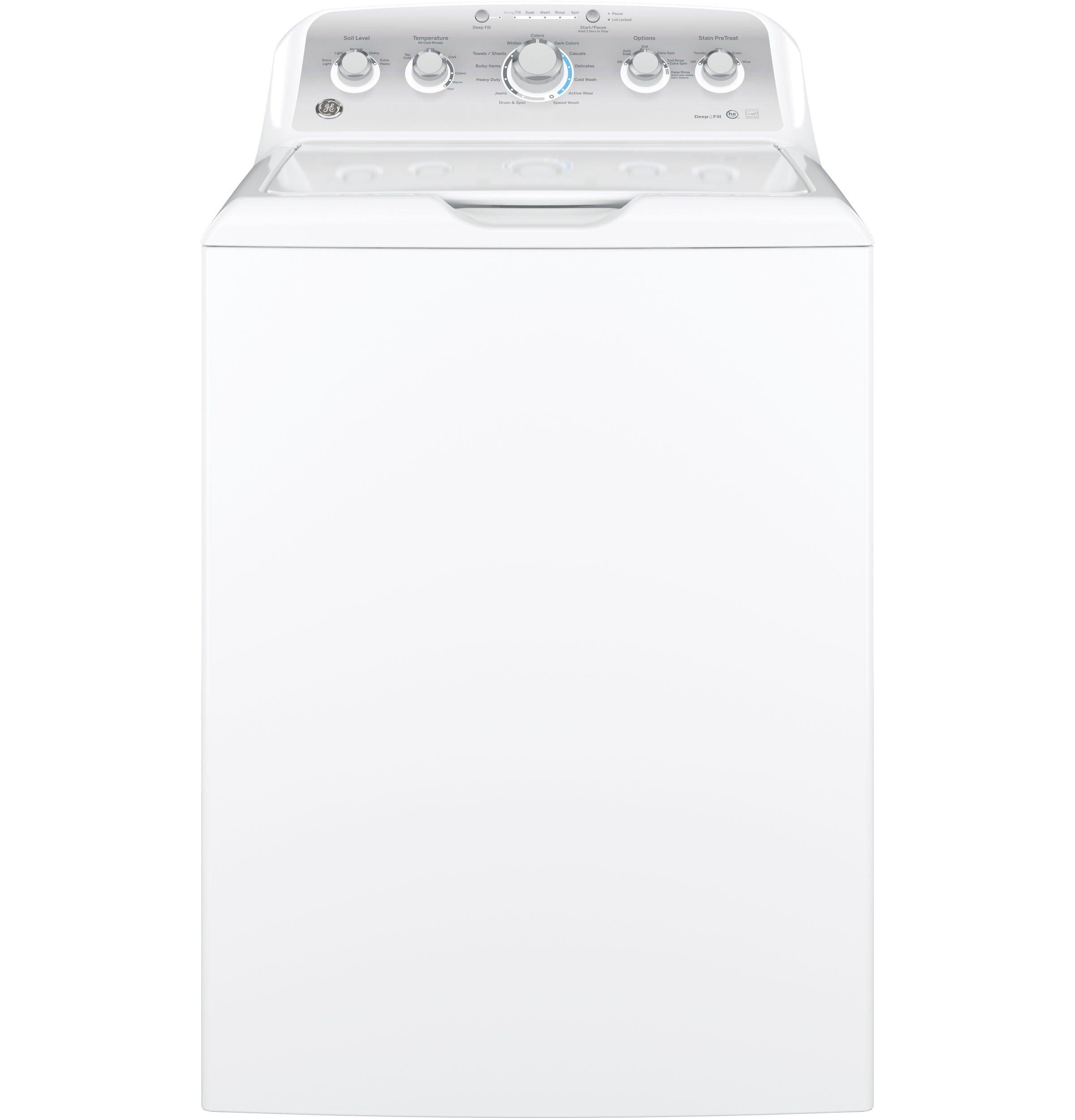 GE&reg; White 27 in. 4.4 cu. ft. Electric Top Load Washer 