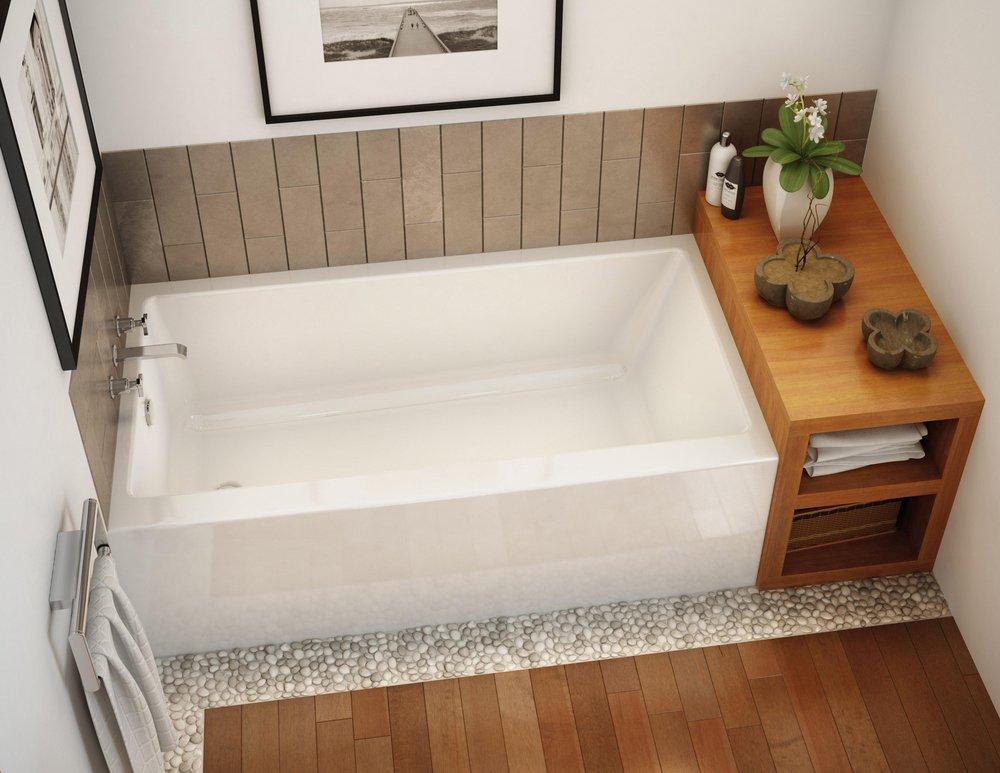 Maax US White 59-3/4 x 32 in. Soaker Alcove Bathtub Right Drain 