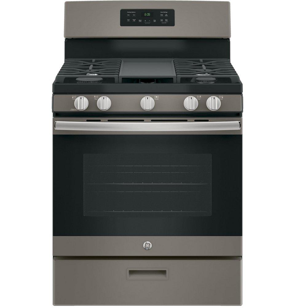 GE&reg; Slate 30 in. Gas 5-Burner Sealed Freestanding Range 