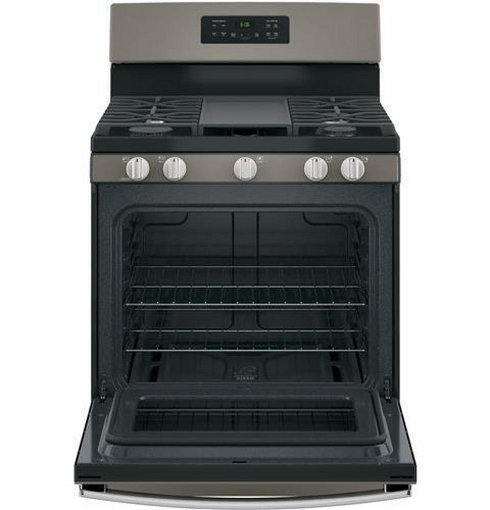 GE&reg; Slate 30 in. Gas 5-Burner Sealed Freestanding Range 