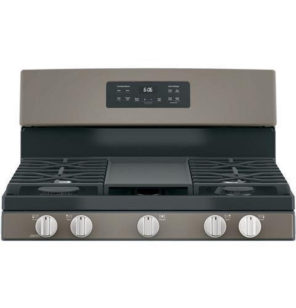 GE&reg; Slate 30 in. Gas 5-Burner Sealed Freestanding Range 