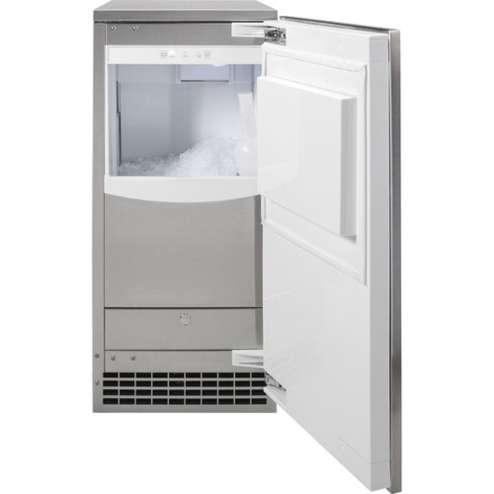 GE&reg; Stainless Steel 34-7/8 in. 26 lb Ice Maker 