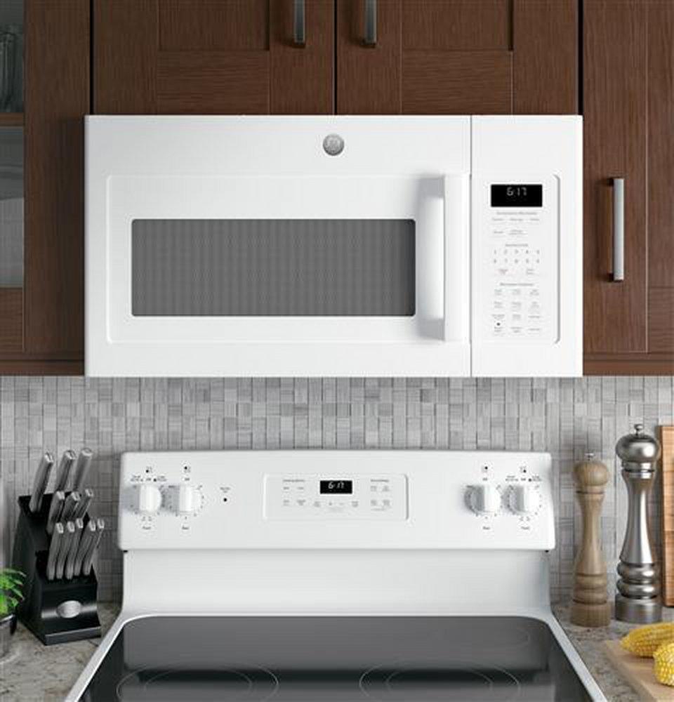GE&reg; White 1.7 cu. ft. 1000 W External Over-the-Range Microwave 