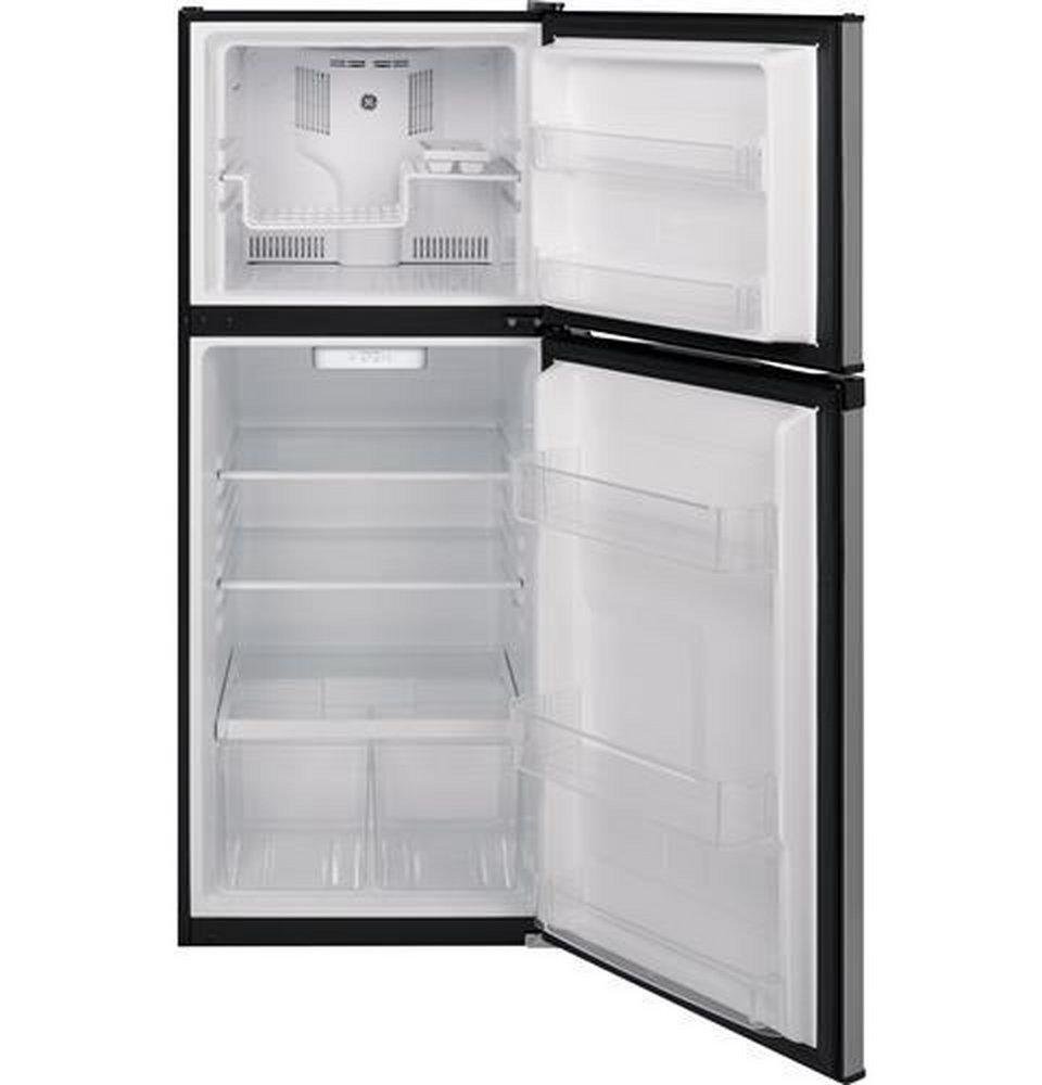 GE&reg; Stainless Steel 24 in. 8.48 cu. ft. Top Mount Freezer Refrigerator 