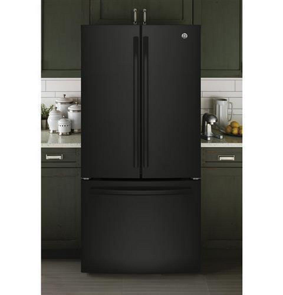 GE&reg; Black 32-3/4 in. 17.44 cu. ft. French Door Refrigerator 