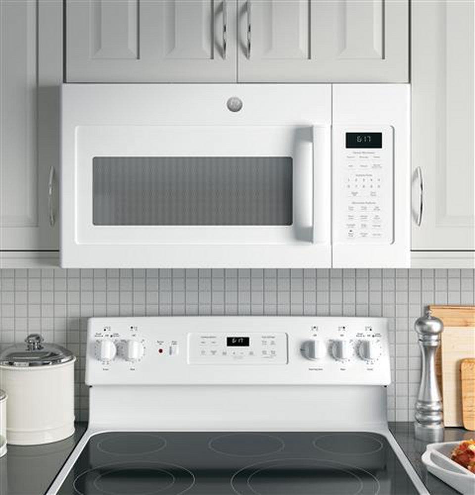 GE&reg; White 1.7 cu. ft. 1000 W Over-the-Range Microwave 
