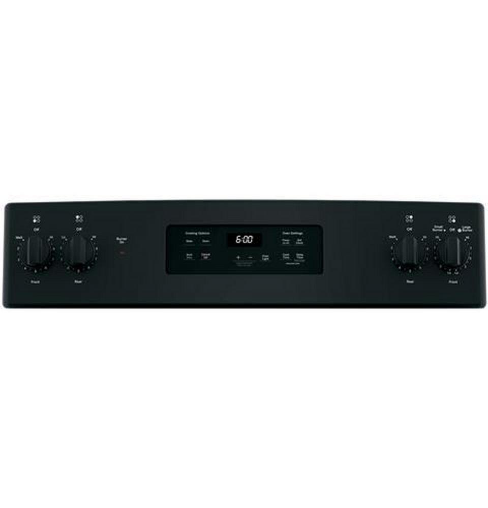 GE&reg; Black 29-7/8 in. Electric 4-Burner Radiant Smoothtop Freestanding Range 