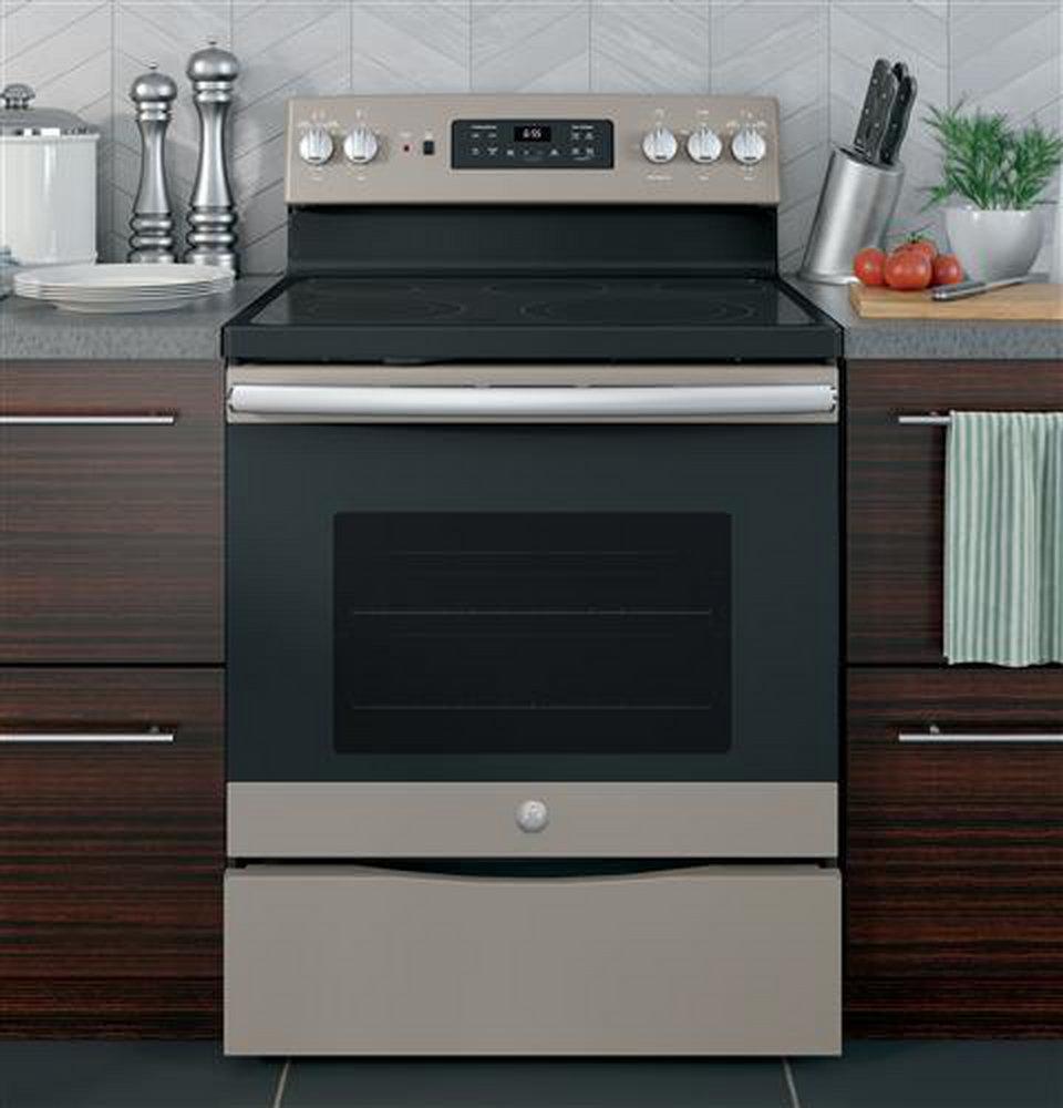 GE&reg; Slate 29-7/8 in. Electric 5-Burner Radiant Smoothtop Freestanding Range 