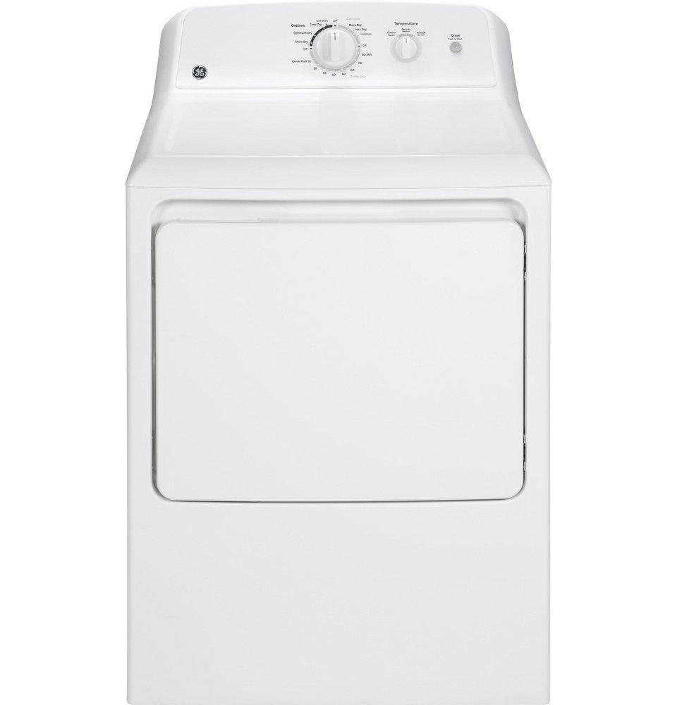 GE® White 27 in. 6.2 cu. ft. Gas Dryer 