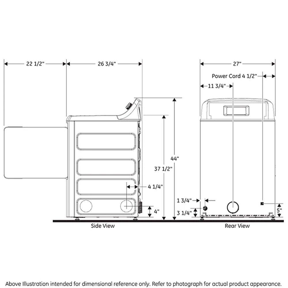 GE&reg; White 27 in. 6.2 cu. ft. Gas Dryer 