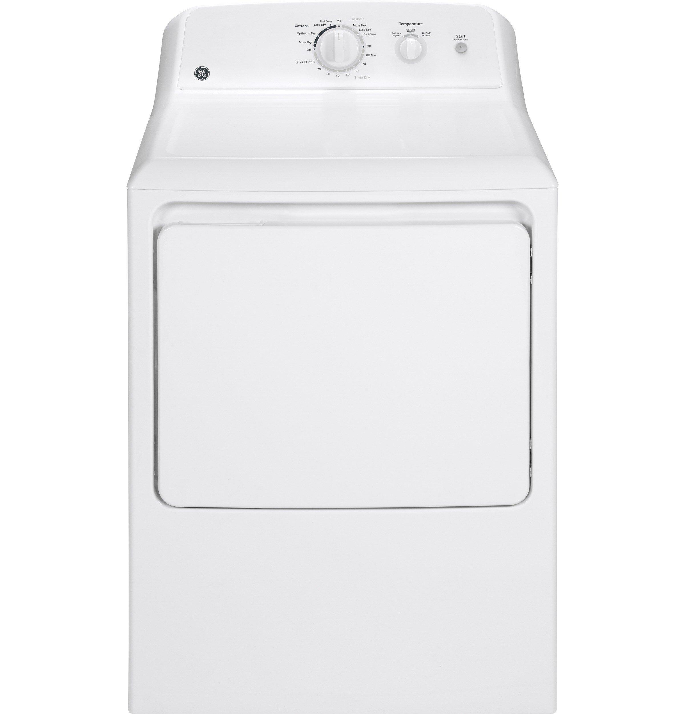 GE&reg; White 27 in. 6.2 cu. ft. Gas Dryer 