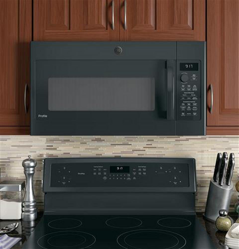 GE&reg; Black 1.7 cu. ft. 950 W External Over-the-Range Microwave 
