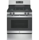 GE&reg; Stainless Steel/Grey 30 in. Gas 4-Burner Sealed Freestanding Range 