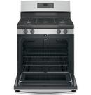 GE&reg; Stainless Steel/Grey 30 in. Gas 4-Burner Sealed Freestanding Range 