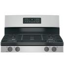 GE&reg; Stainless Steel/Grey 30 in. Gas 4-Burner Sealed Freestanding Range 