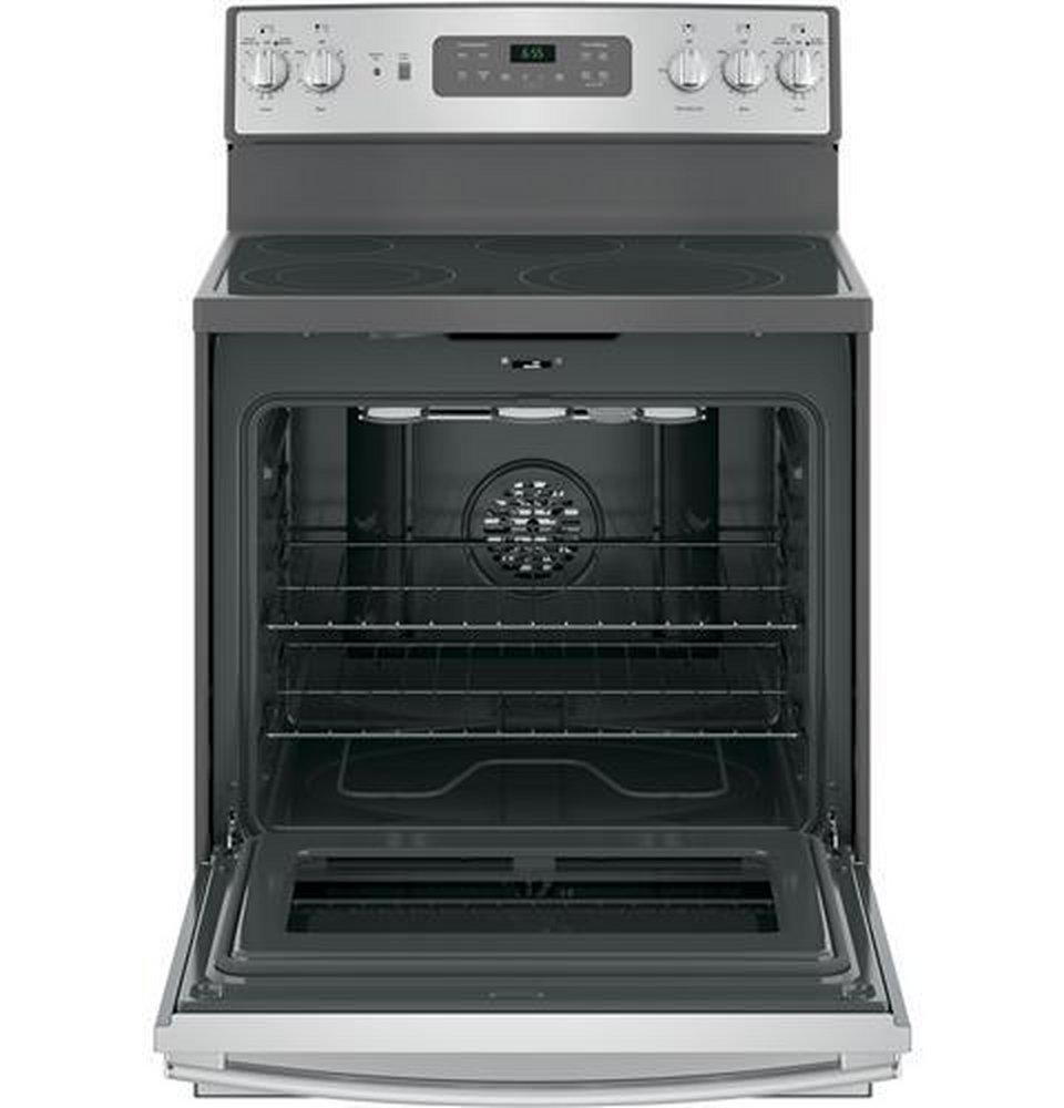 GE&reg; Stainless Steel 29-7/8 in. Electric 5-Burner Radiant Smoothtop Freestanding Range 