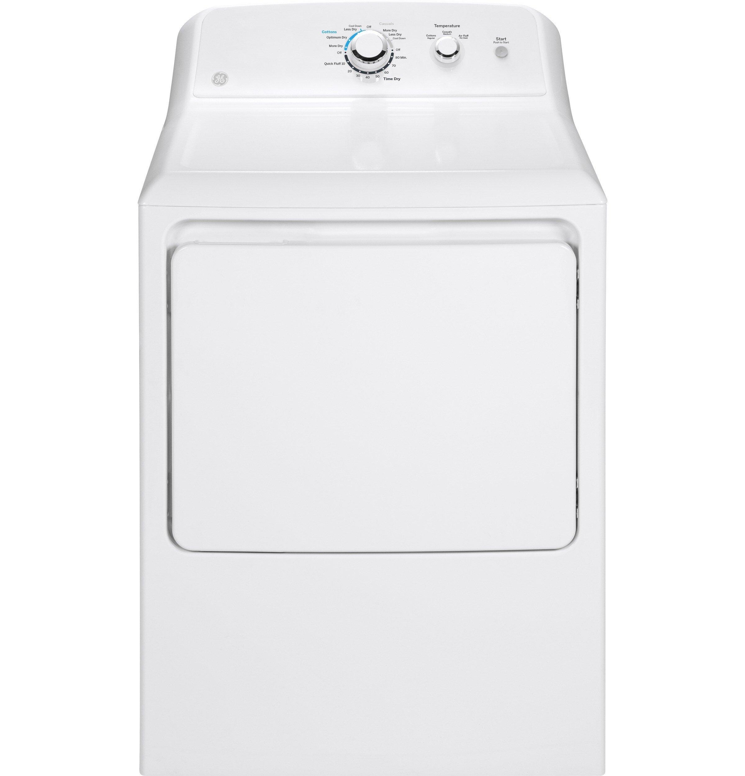 GE&reg; White 27 in. 6.2 cu. ft. Electric Dryer 