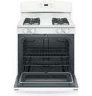 GE&reg; White 30 in. Gas 4-Burner Sealed Freestanding Range 