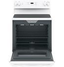 GE&reg; White 29-7/8 in. Electric 4-Burner Radiant Smoothtop Freestanding Range 