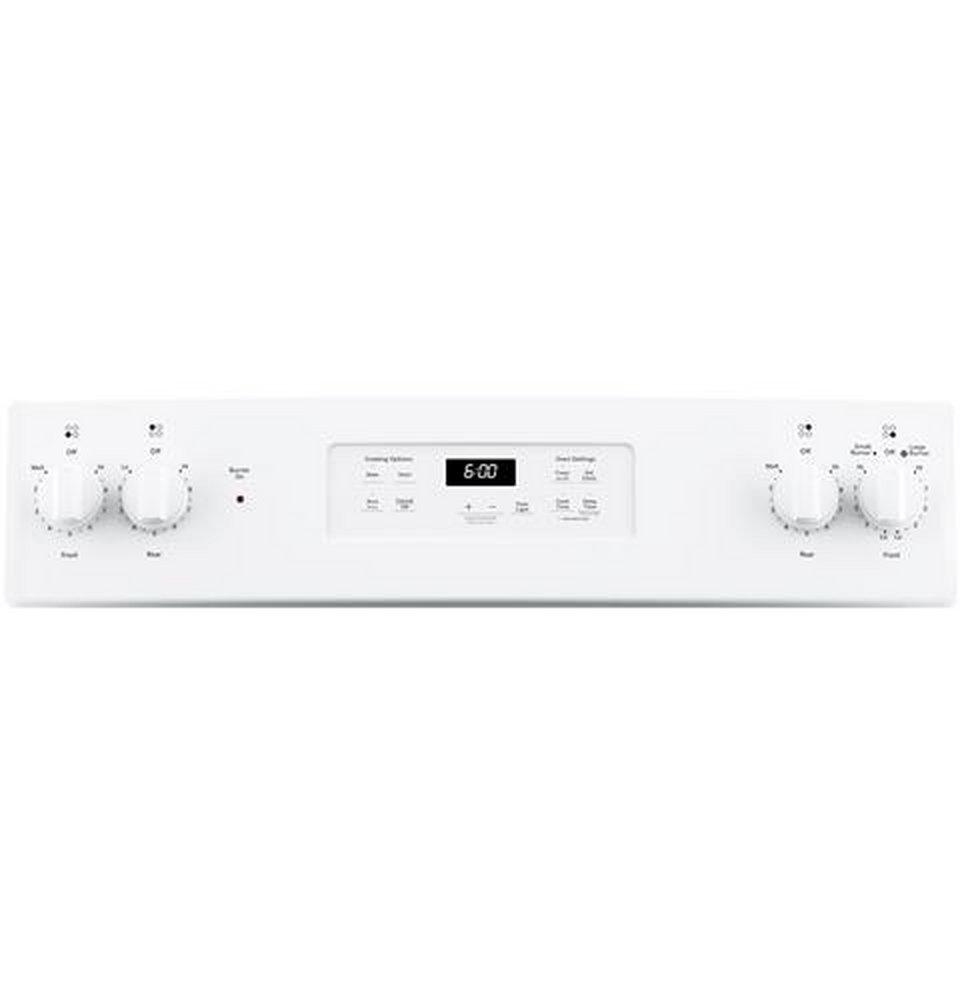 GE&reg; White 29-7/8 in. Electric 4-Burner Radiant Smoothtop Freestanding Range 