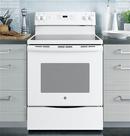 GE&reg; White 29-7/8 in. Electric 4-Burner Radiant Smoothtop Freestanding Range 