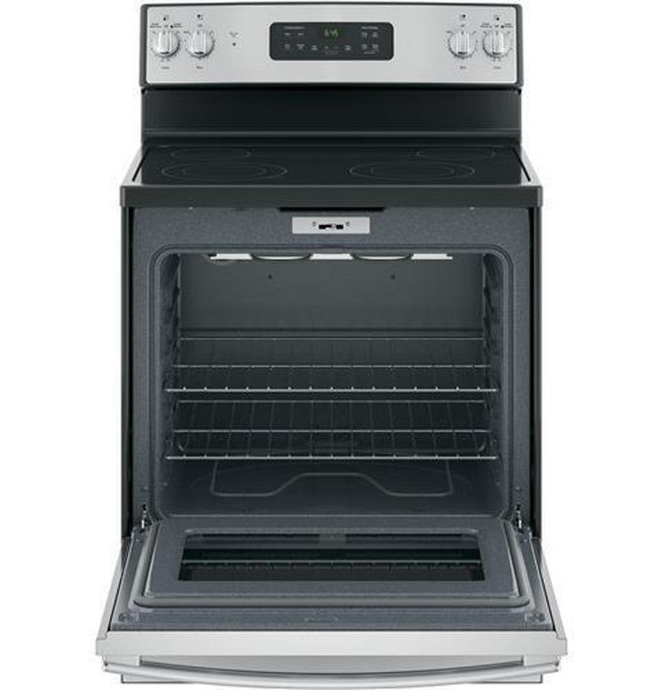 GE&reg; Stainless Steel 29-7/8 in. Electric 4-Burner Radiant Smoothtop Freestanding Range 