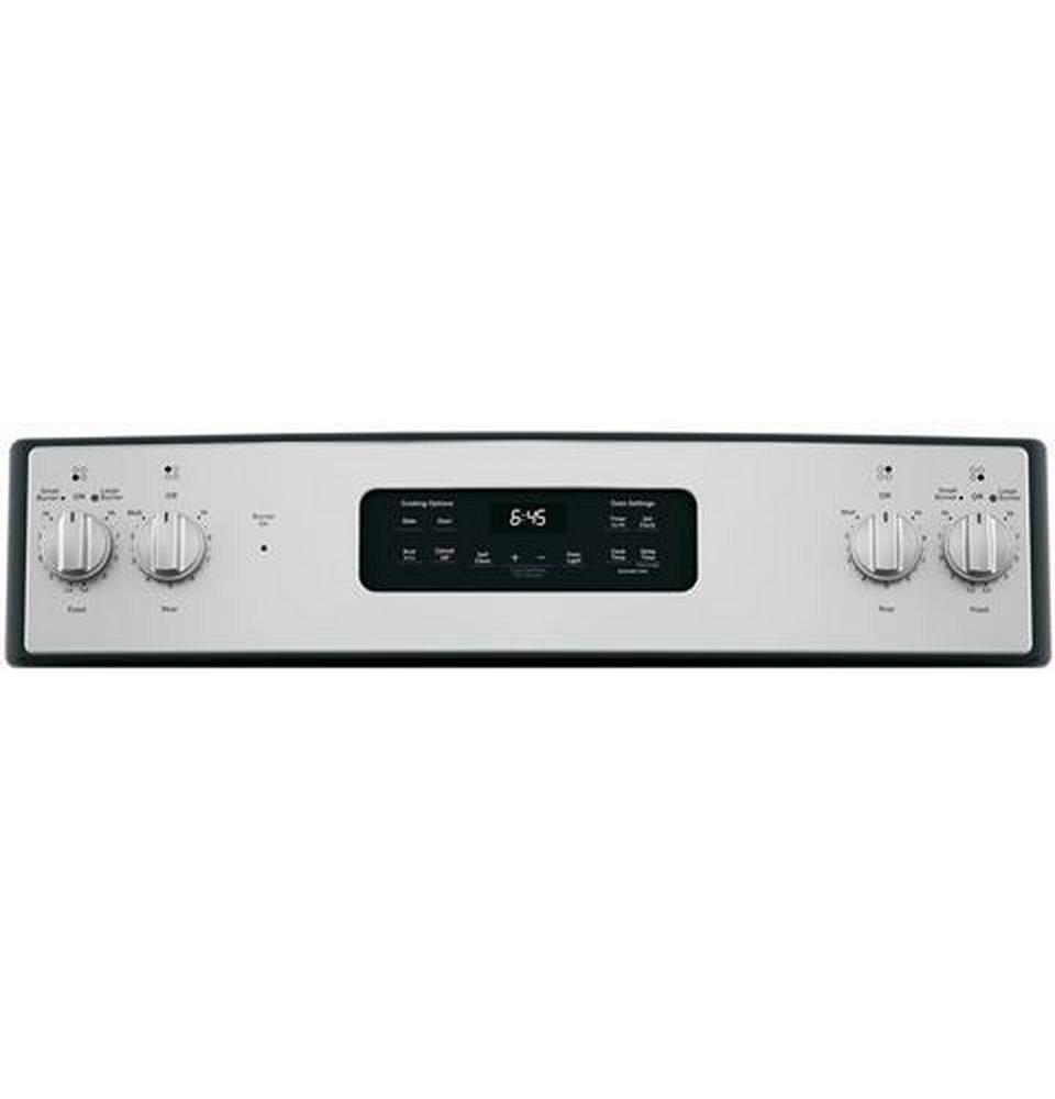 GE&reg; Stainless Steel 29-7/8 in. Electric 4-Burner Radiant Smoothtop Freestanding Range 