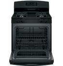 GE&reg; Black 30 in. Gas 4-Burner Sealed Freestanding Range 