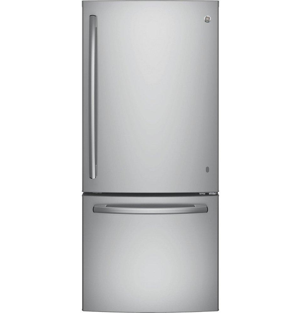 GE&reg; Stainless Steel 29-3/4 in. 14.93 cu. ft. Bottom Mount Freezer Refrigerator 