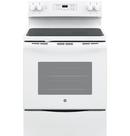 GE&reg; White 29-7/8 in. Dual Fuel 4-Burner Radiant Smoothtop Freestanding Range 