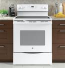 GE&reg; White 29-7/8 in. Dual Fuel 4-Burner Radiant Smoothtop Freestanding Range 