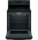GE&reg; Black 29-7/8 in. Dual Fuel 4-Burner Radiant Smoothtop Freestanding Range 