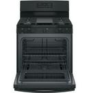 GE&reg; Black 30 in. Gas 5-Burner Sealed Freestanding Range 