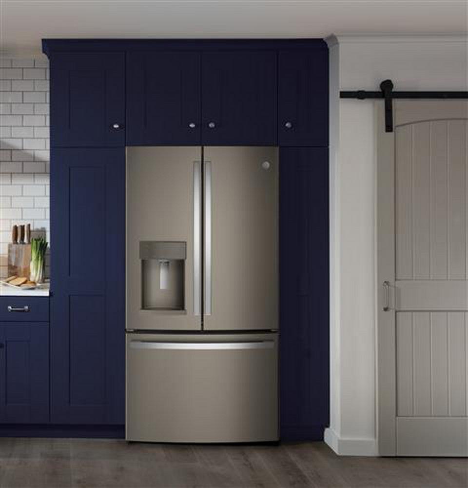 GE&reg; Fingerprint Resistant Slate 35-3/4 in. 18.5 cu. ft. French Door Refrigerator 