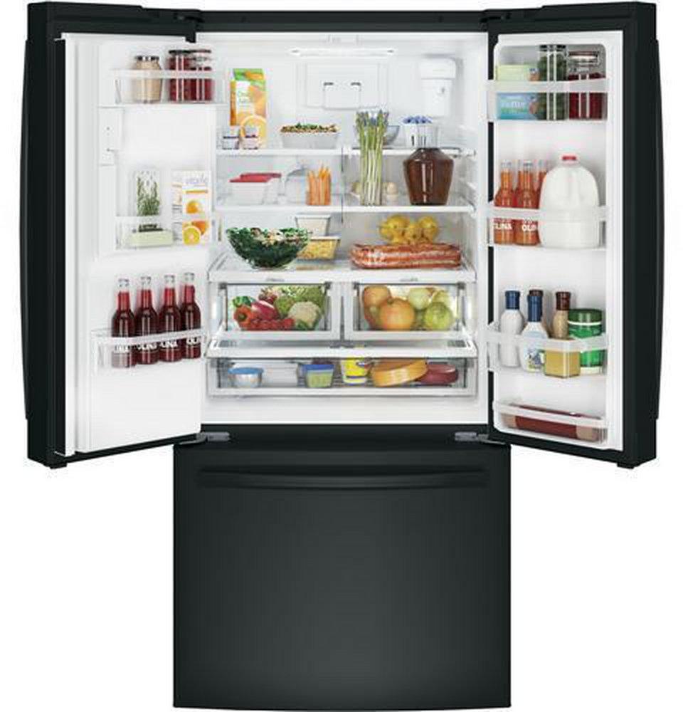 GE&reg; Black 32-3/4 in. 16.3 cu. ft. French Door Refrigerator 